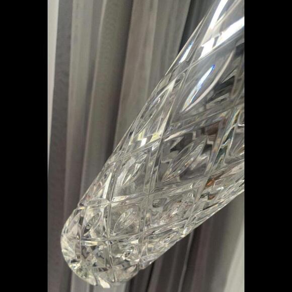 Atlantis Crystal Flower Vase 10.5" Tall ATL14 Collection Vintage MCM Tube - Picture 3 of 15